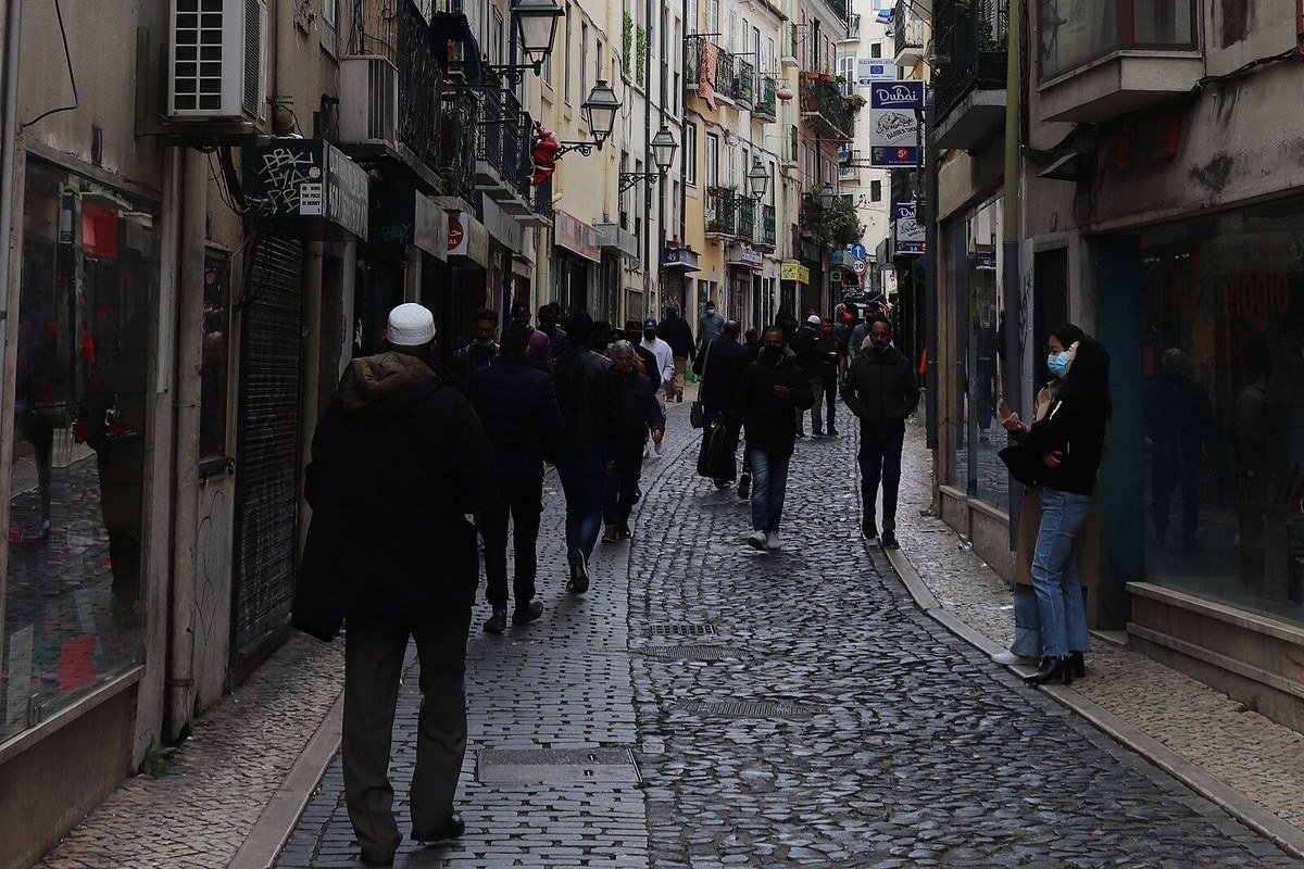 Rua do Benformoso in the Mouraria neighbourhood of Lisbon, Portugal, a street at the heart of the city's Bangladeshi community